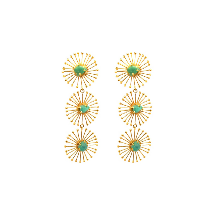 Triple Dandelion Earrings